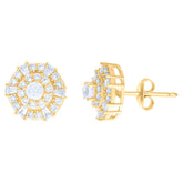 10kt Yellow Gold Womens Cubic-Zirconia Fashion Stud Earrings